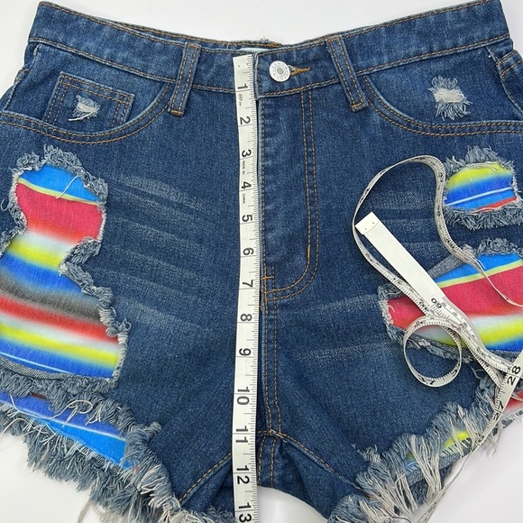 MISSLOOK DENIM DISTRESSED  SHORTS SZ M - Picture 6 of 7